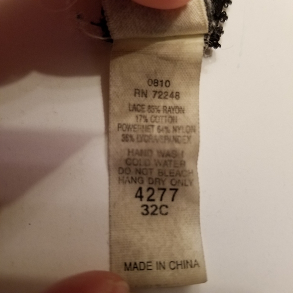 #914BB Authentic 32C Felina Lingerie Black Lace Padded Bra Matching S Thong - Picture 12 of 12